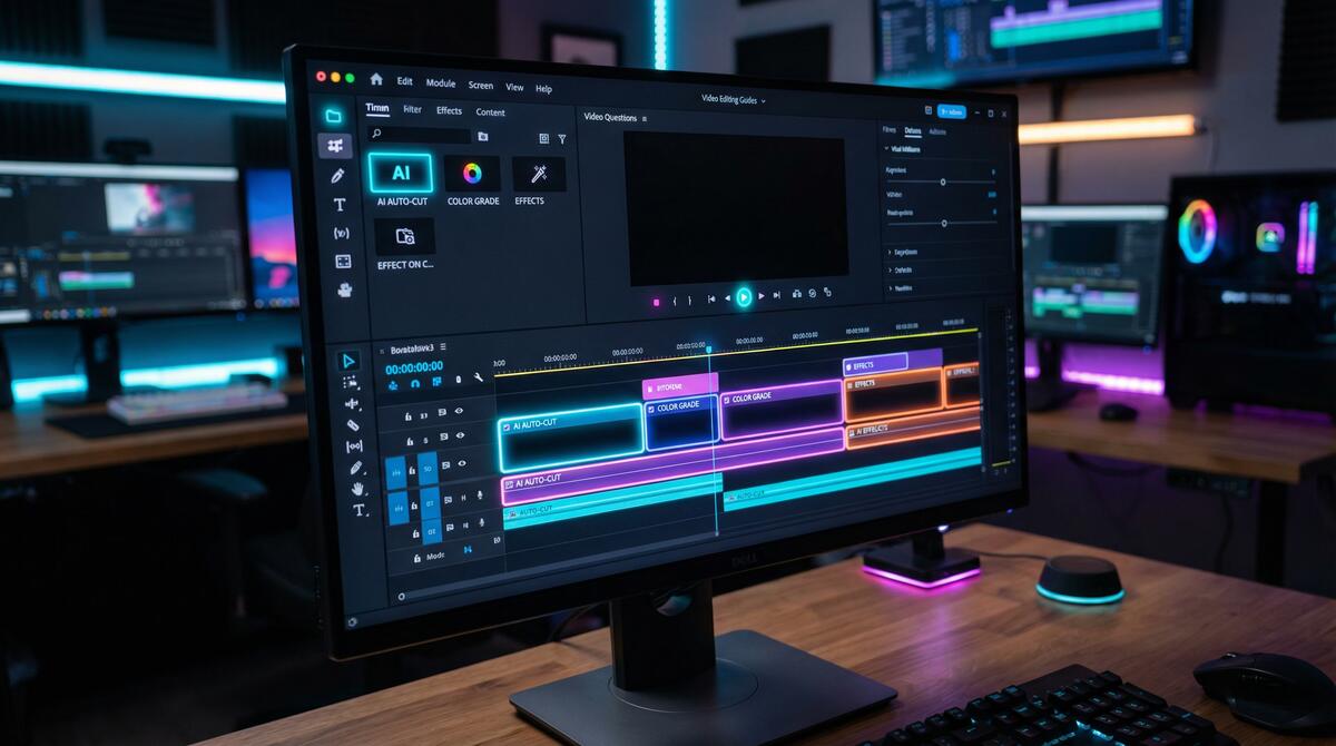 黄色仓库 AI视频剪辑工具界面